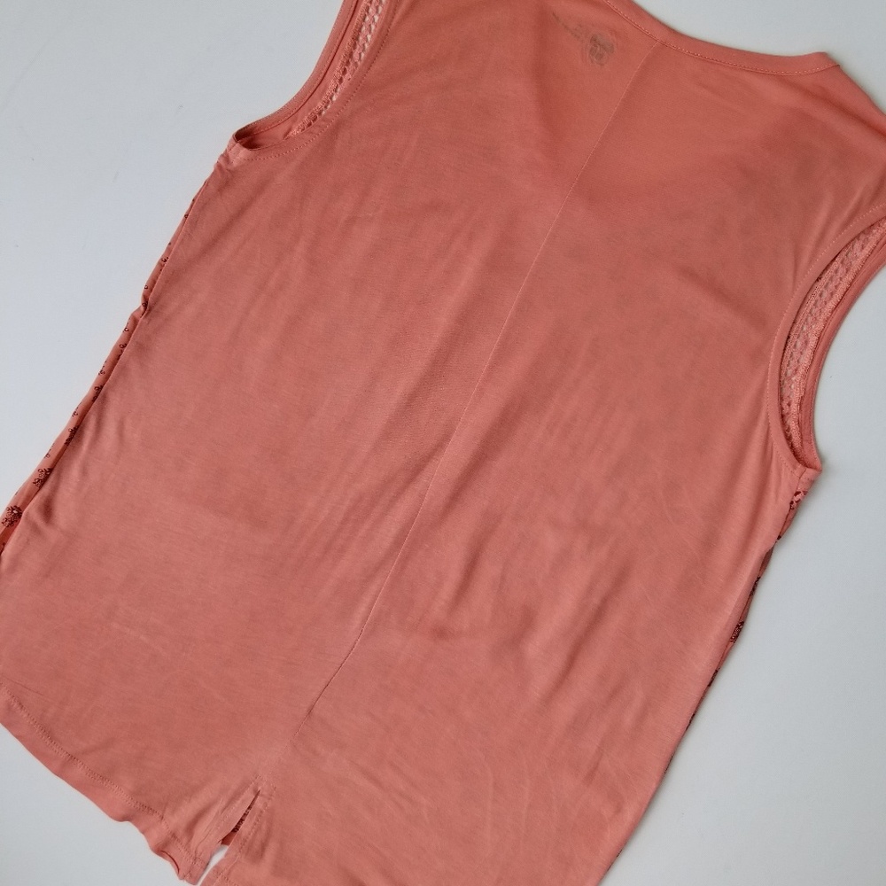 NWOT Route 66 Coral Sleeveless Floral Top - Picture 2 of 8